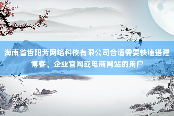 海南省哲阳芳网络科技有限公司合适需要快速搭建博客、企业官网或电商网站的用户
